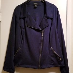 NEW Torrid Navy Sweater Moto Jacket